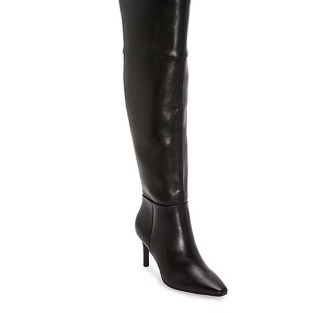 Brand New Black Over-the-Knee Pointed Toe Stiletto Boots - Picture 2 of 5